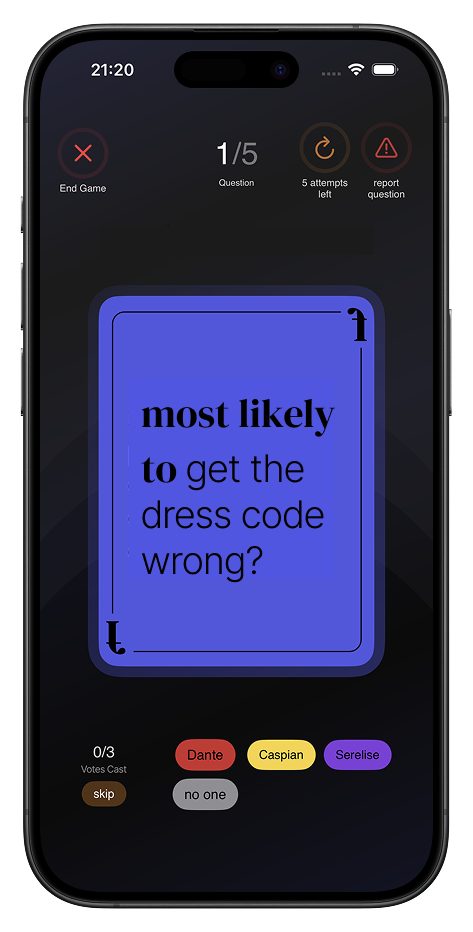 Most Likely To in-app